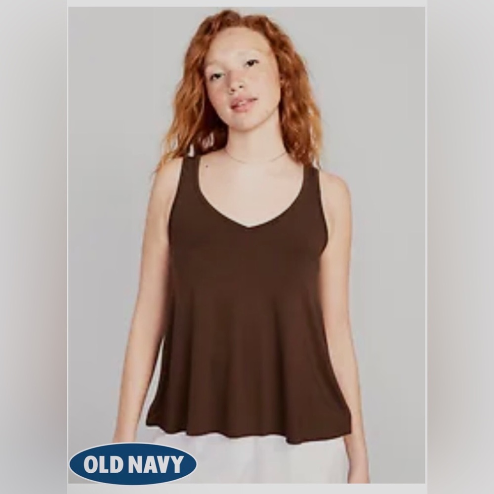 Old Navy Sleeveless Luxe V-Neck Swing T-Shirt